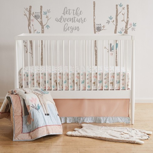 Levtex Home Baby Little Feather 5 Piece Crib Bedding Set Coral 