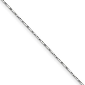 Black Bow Jewelry 0.9mm 14k White Gold Box Chain Necklace - 1 of 4