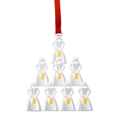 Nambe Twelve Days of Christmas Ornament Eight Maids a Milking, Made of Silver and Gold Plate