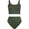 Lands' End Women's Tugless Tankini Top and High Waisted Bottom Swimsuit Set - 3 of 4