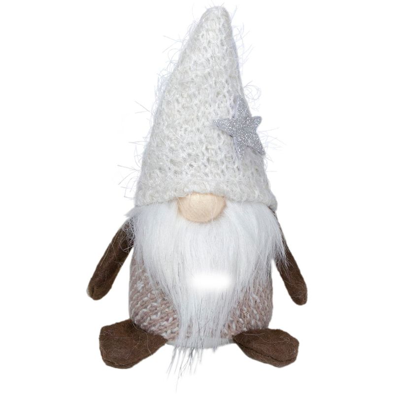 Northlight 6" Ivory and Brown Mini Gnome Tabletop Christmas Decoration, 1 of 6