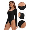 INSPIRE CHIC Women's Bodysuit Long Sleeve Slim Fit V Neck Tummy Control Brief Shapewear - 3 of 4