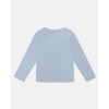 Deux par Deux Boy Organic Cotton Long Sleeve T-Shirt Light Blue - 3 of 4