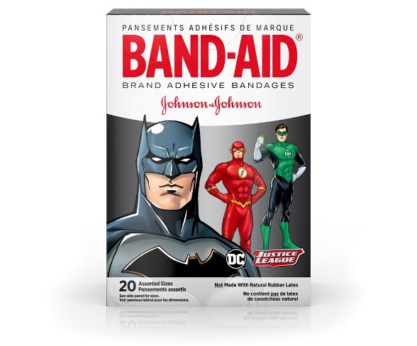 Band-Aid Brand Adhesive Bandages, Justice League - Assorted Sizes - 20ct