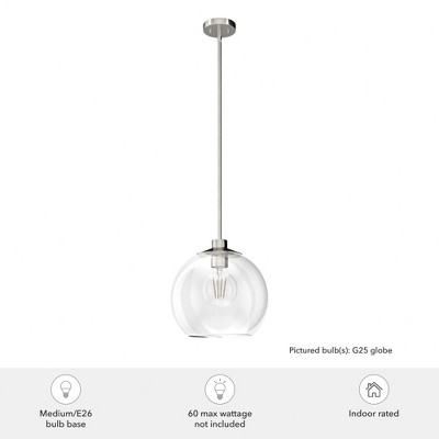 Xidane 14" Metal Pendant Light Brushed Nickel Finish - Stunning 1 Light Fixture for Indoor Spaces
