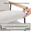 Modern Accent Chair, Comfy Chair with Removable Cushion, Vanity Chair with Wood Armrests for Living Room, Bedroom, White - 4 of 4