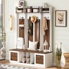 Sapphtopaz 58.8" Hall Tree with 7 Sturdy Hooks&Drawers,5-in-1 Entryway Bench with Coat Rack&Adjustable Shelves,Shoe Cabinet for Entryway,Hallway - 2 of 4
