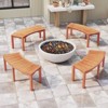 Costway 1/2/4 PCS Outdoor Curved Bench with Slatted Seat Wrap Around Tree Bench 2-Person Seating - 2 of 4