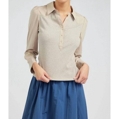 Women's Collared Knit Top - current air