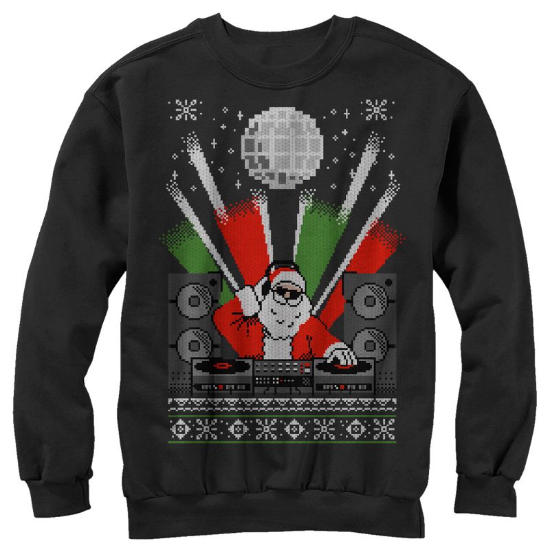 Men's Lost Gods Christmas DJ Santa Ugly Sweater Sweatshirt, 1 of 5