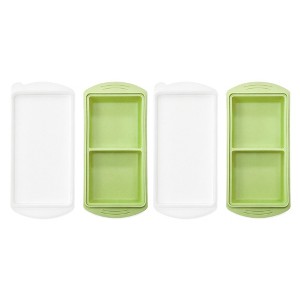 REGALWOVEN Silicone Stackable Rectangular Ice Cube Tray with Lid 11.4x4 ...