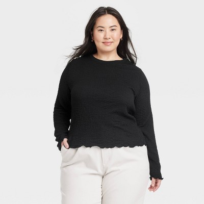 Women's Long Sleeve Crinkle T-Shirt - A New Day™
