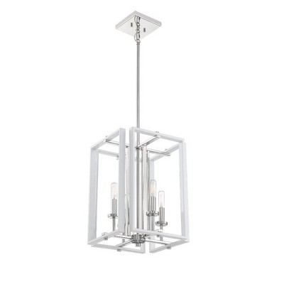 Champlin 4-Light Gray and Polished Nickel Pendant