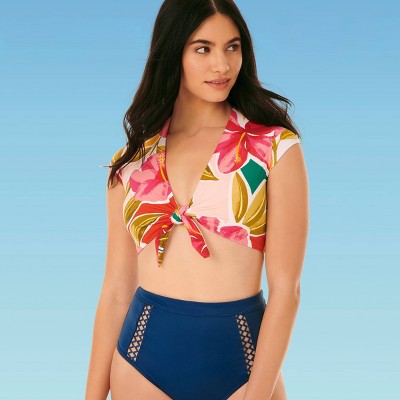 front tie swim top