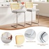 CAVINAS 37"/39"/43" Counter Height Bar Stools Set of 2,Padded PU Leather/Velvet Barstools with Rattan Back,Armless Counter Stools for Bar,Dining Room - 3 of 4