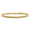 Black Bow Jewelry 3.3mm 14k Yellow Gold Diamond Cut Rope Chain Bracelet, 7 Inch - 2 of 4