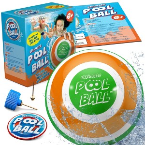 Activ Life The Ultimate Pool Ball - Fill It with Water to Play Underwater Games! Best Pool Toys - Orange and Green, 9 inches - 1 of 4