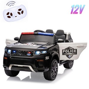 Jojoka Electric Police Car for Kids,12V Battery Powered Kids Ride on Toy with Remote Control, Flashing Lights and Music - 1 of 4