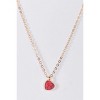 Slickblue Women's Necklace, Gold Link Chain with Red Marble Heart Pendant, Romantic and Trendy Style, 17" - 3 of 3