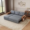 Upholstered Pull Out Sectional Sofa with Storage Chaise, Convertible Corner Couch, Dark Grey-Wooden handrail - 2 of 4