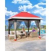 13x13 Pop Up Canopy Tent, Instant Portable Shelter for Outdoor Backyard Parties Heavy Duty Foldable Gazebo with Mosquito Netting with Carrying Bag - 2 of 4