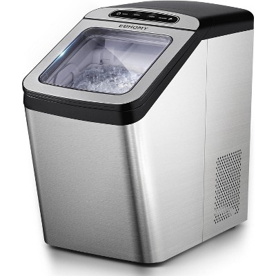 EUHOMY 33 Lbs. Countertop Nugget Ice Maker, Stainless Steel, Silver