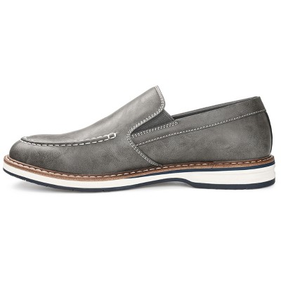 Harrison Modern Grey Faux Leather Casual Loafers with Comfort Foam