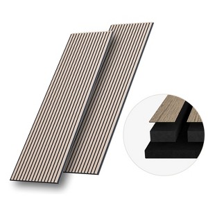 SMARTSTANDARD 94.09 in. x 23.62 in. x 0.9 in. Slat Wood Acoustic Sound Absorbing 3D Decorative Wall Paneling, 2-Pack - 1 of 1