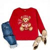 Valentine Teddy Bear Beanie - Toddler Long Sleeve Graphic Tee - 2 of 4