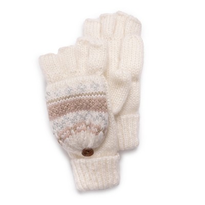 MUK LUKS Women's Flip Mitten, Ivory, OS