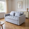 Sapphtopaz Corduroy Couch Sofa - Double Sleeper with Pull-Out Bed, 2 Pillows & Side Storage, Upholstered Furniture for Living Room, Bedroom & Guest - 3 of 4