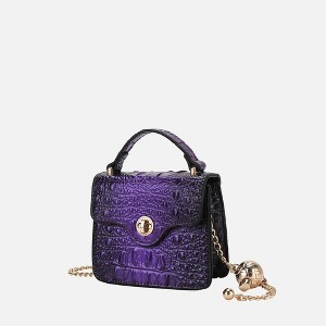 MKF Collection Luxe Halloween Croc-Embossed Mini Satchel Bag with Gold Chain Strap, Vegan Leather by Mia K - 1 of 4