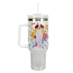 100 North King Royal Crown Wrap-Around 40 Oz. Stainless Steel Water Bottle Coffee Mug, Spill & Leak Resistant, Travel Tumbler with Handle, Lid & - 1 of 4