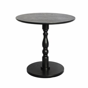 GlasFlength Coffee Tables Round Side Table Small Drink Table Small Accent Pedestal Table for Living Room Corners, Black, 23.23"*23.23"*20.47" - 1 of 4