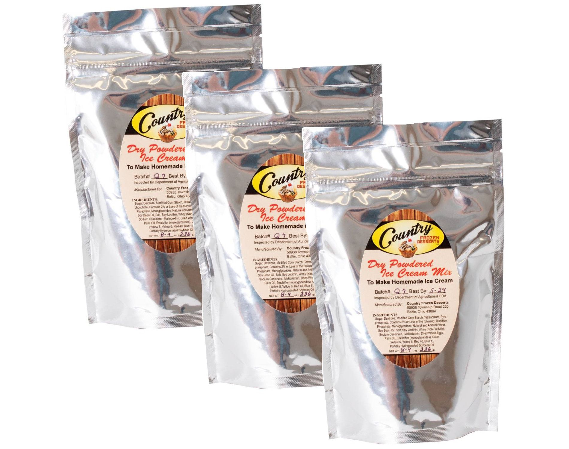 Lehman's Homemade Creamy Ice Cream Mix 6 Quart Bag Size Pack of 3