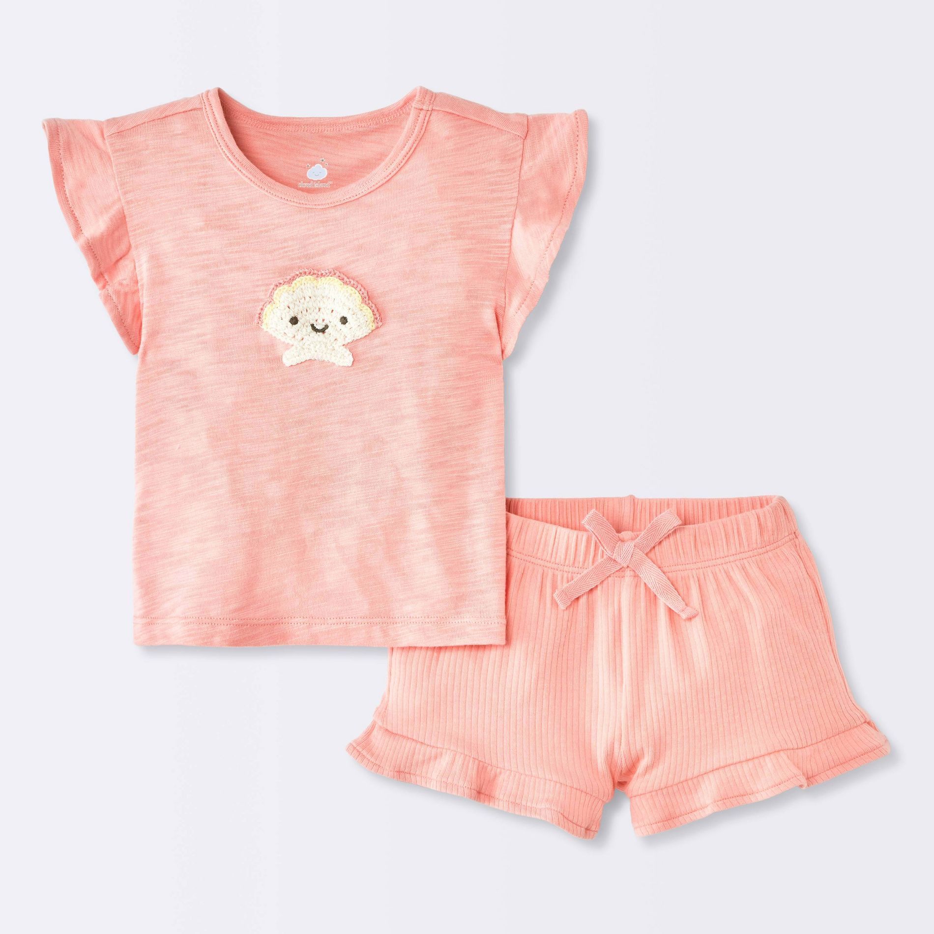Baby Girls' Crochet Sea Shell T-Shirt and Shorts Set - Cloud Island™ Pink