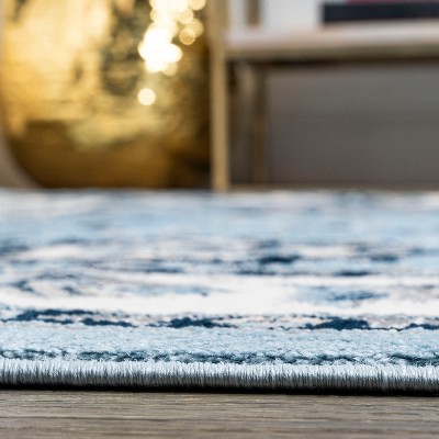 Cherie Sky Blue & Ivory Persian-Inspired Washable Rug 3x5