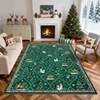 Christmas Area Rug, Xmas Theme Print Throw Carpet with Non Slip Backing, Low Pile Stain Resistant Floor Carpet for Living Room, Bedroom - 2 of 4