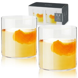 Viski Element Tumblers, Modern Minimalist Old Fashioned Cocktail Glasses, Ultra Fine Lead-Free Crystal 13.5 Oz Set of 2, Clear - 1 of 4