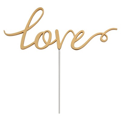 "Love" Cake Topper Gold