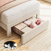 Twin Velvet Upholstered Bed Frame with Drawer, Wave Headboard, No Box Spring Needed, Girls Platform Bed - 4 of 4
