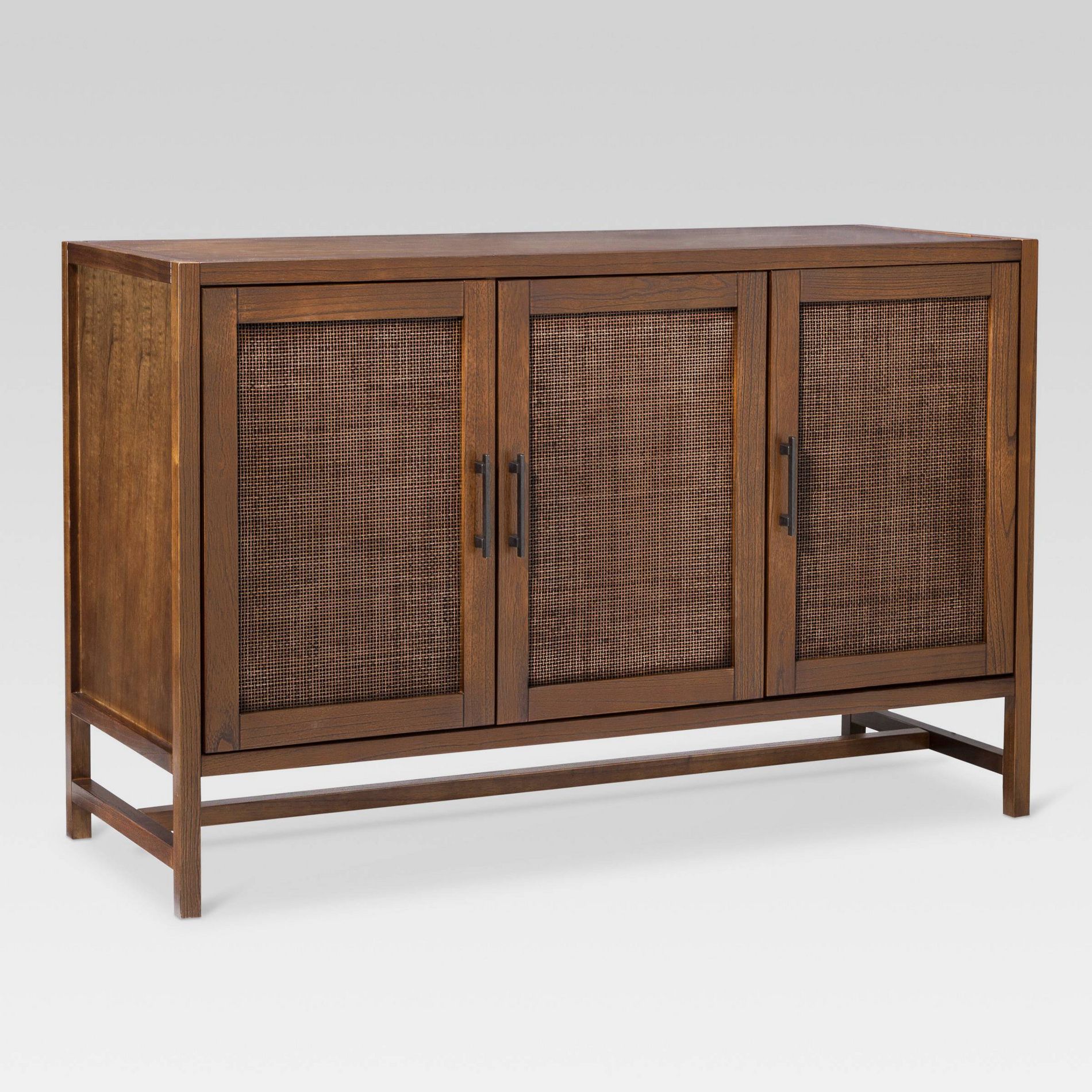 Warwick 3 Door Accent TV Stand for TVs up to 59" Stand Brown - Threshold™: Transitional Style, Hardwood Frame, Cable Management
