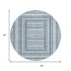 Denim Blue And Ivory Geometric Washable Indoor Outdoor Area Rug - 3 of 4