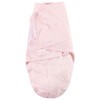 Hudson Baby Infant Girl Quilted Cotton Swaddle Wrap 3pk, Pink Safari, 0-3 Months - 4 of 4