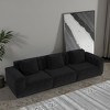 TiramisuBest Modular Sofa Convertible to Oversized Sofa Bed, Flexible 2-Person Corduroy Cloud Velvet Sofa, Black - 4 of 4