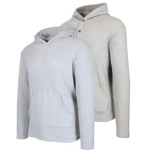 Blue Ice Men's Waffle Knit Thermal Pullover & Henley Hoodie -2 Pack - 1 of 4