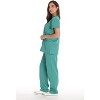 Just Love Solid Stretch Scrub Set for Women Stretchy Mock Wrap Top and Cargo Pants - 2 of 3
