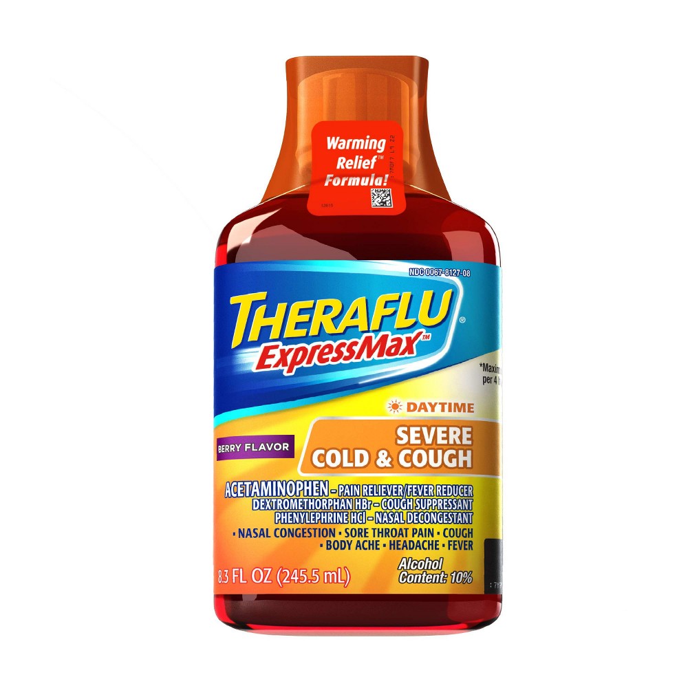 UPC 300678127086 product image for Theraflu ExpressMax Daytime Severe Cold & Cough Relief Liquid - Acetaminophen -  | upcitemdb.com