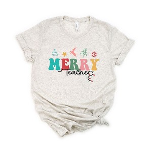 Simply Sage Market Women's Merry Teacher Short Sleeve Graphic Tee - 1 of 4