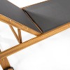 Trabuco Coastal Modern Acacia Wood Mesh 3-Position Outdoor Chaise Lounge Set with Side Table - JONATHAN Y - 3 of 4